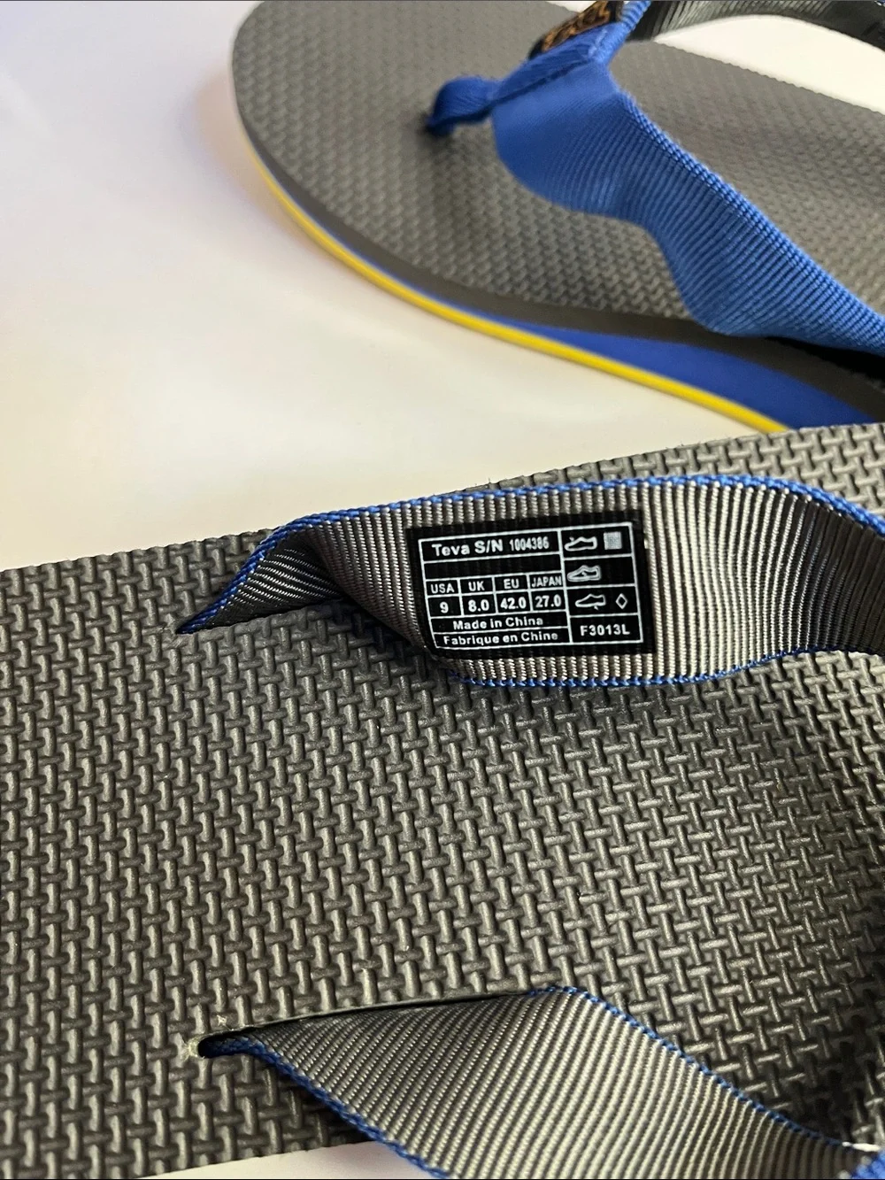 Teva Blue and Gray Flip Flop Sandals